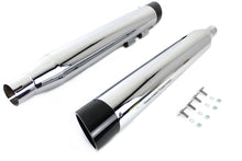 Load image into Gallery viewer, Wyatt Gatling Muffler Set Chrome with Black Slash Down Tip