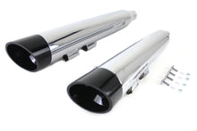 Load image into Gallery viewer, Wyatt Gatling Muffler Set Chrome with Black Slash Down Tip