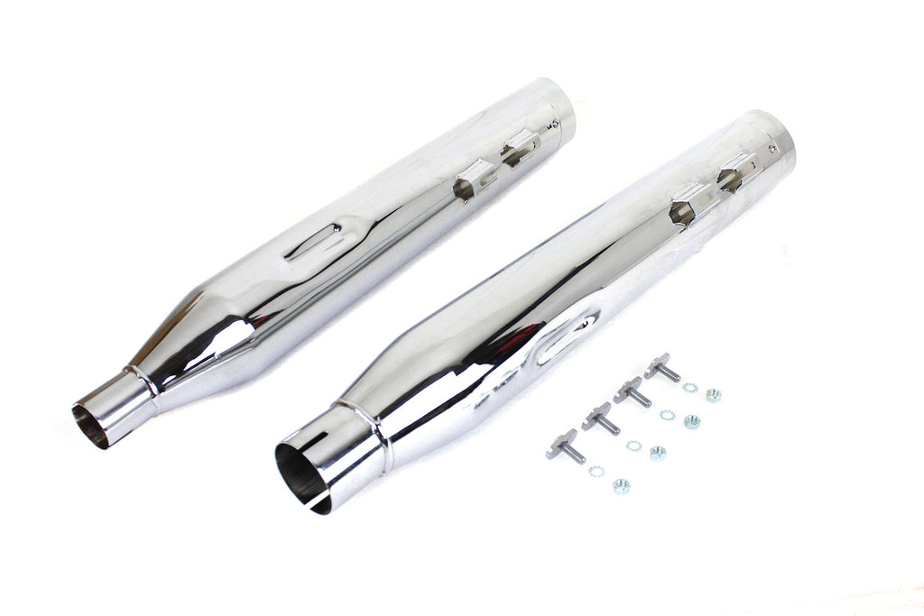 Wyatt Gatling Muffler Set Chrome with Chrome Slash Down Tip