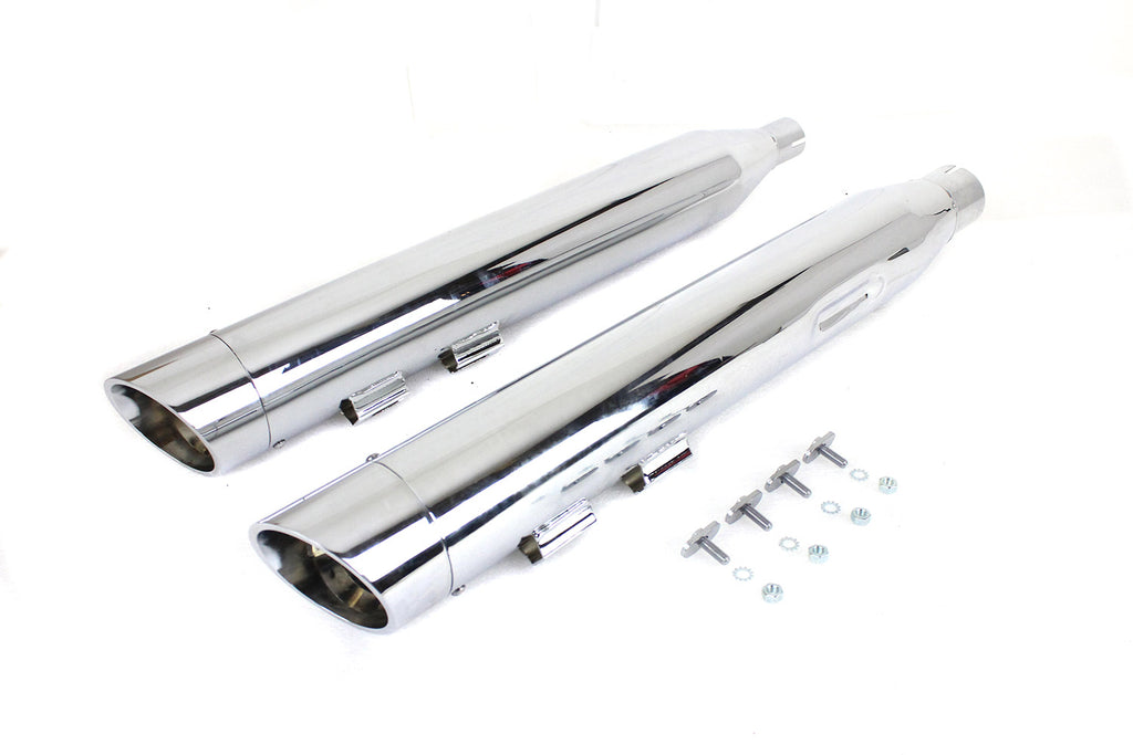 Wyatt Gatling Muffler Set Chrome with Chrome Slash Down Tip