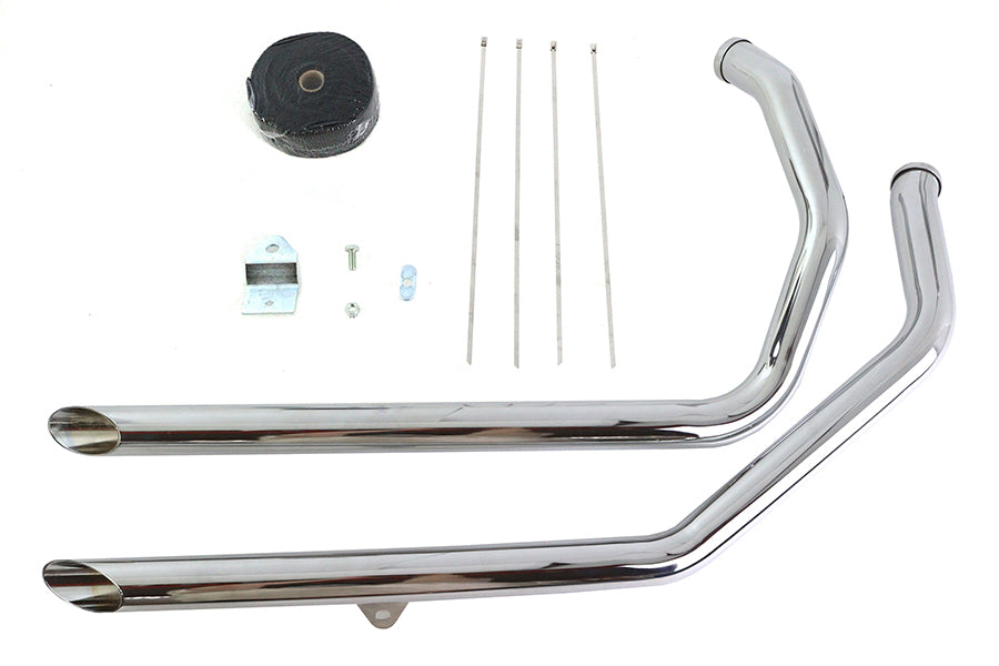 Exhaust Drag Pipe Kit Slash Cut Ends