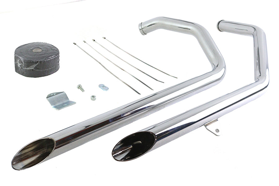 Exhaust Drag Pipe Kit Slash Cut Ends