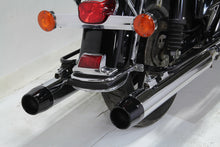 Load image into Gallery viewer, Chrome Muffler Set with Black Medium Tapered End Tips