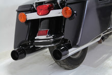 Load image into Gallery viewer, Chrome Muffler Set with Black Medium Tapered End Tips