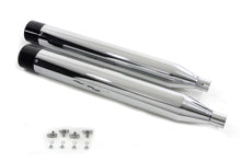 Load image into Gallery viewer, Wyatt Gatling Chrome Muffler Set with Black Gun Barrel Ends
