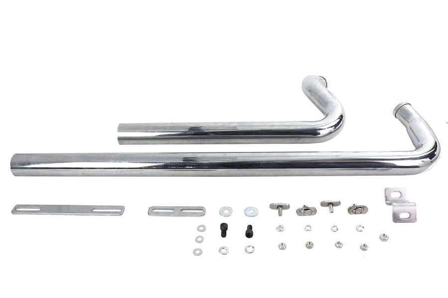 Exhaust Drag Pipe Set Chrome Shotgun Style