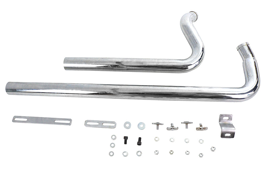 Exhaust Drag Pipe Set Chrome Shotgun Style