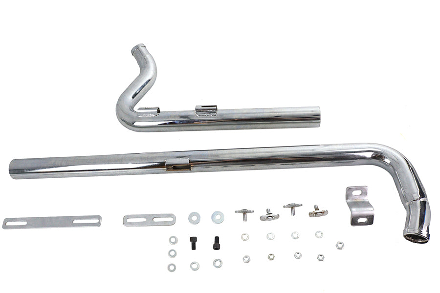 Exhaust Drag Pipe Set Chrome Shotgun Style