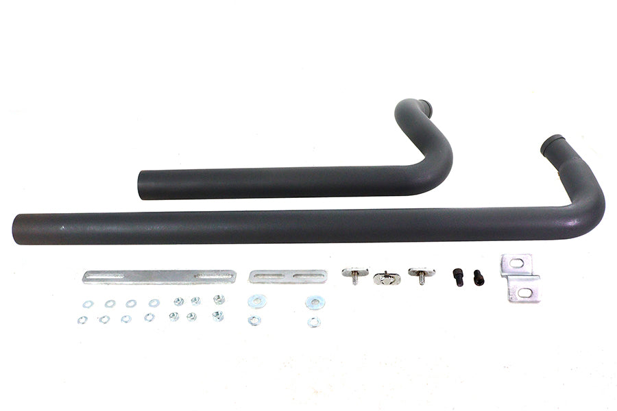 Exhaust Drag Pipe Set Black Shotgun Style