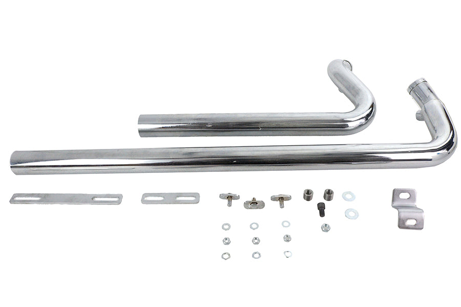 Exhaust Drag Pipe Set Chrome Shotgun Style