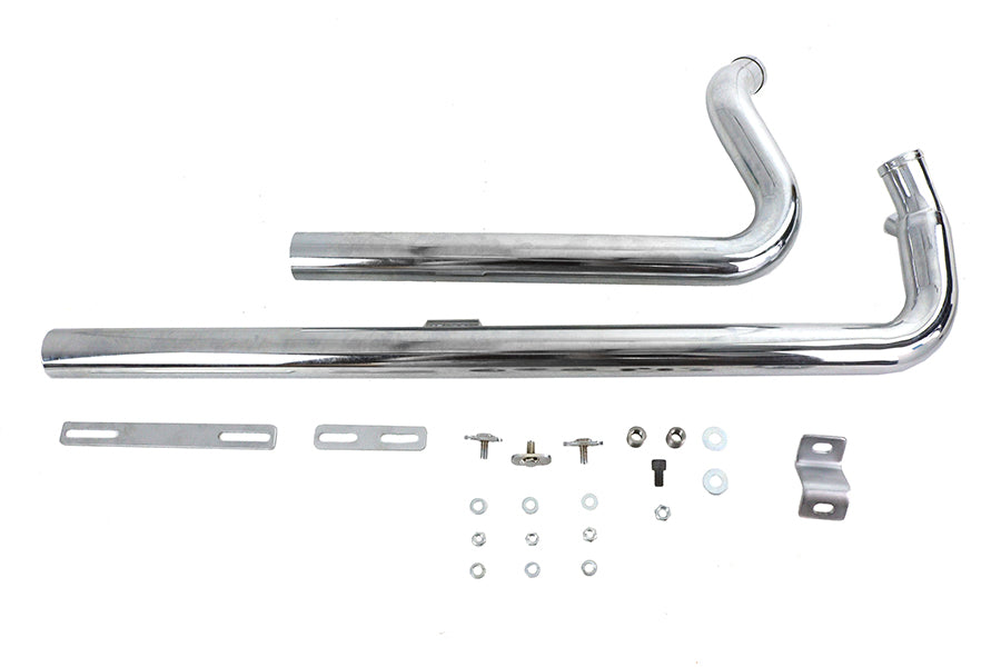 Exhaust Drag Pipe Set Chrome Shotgun Style