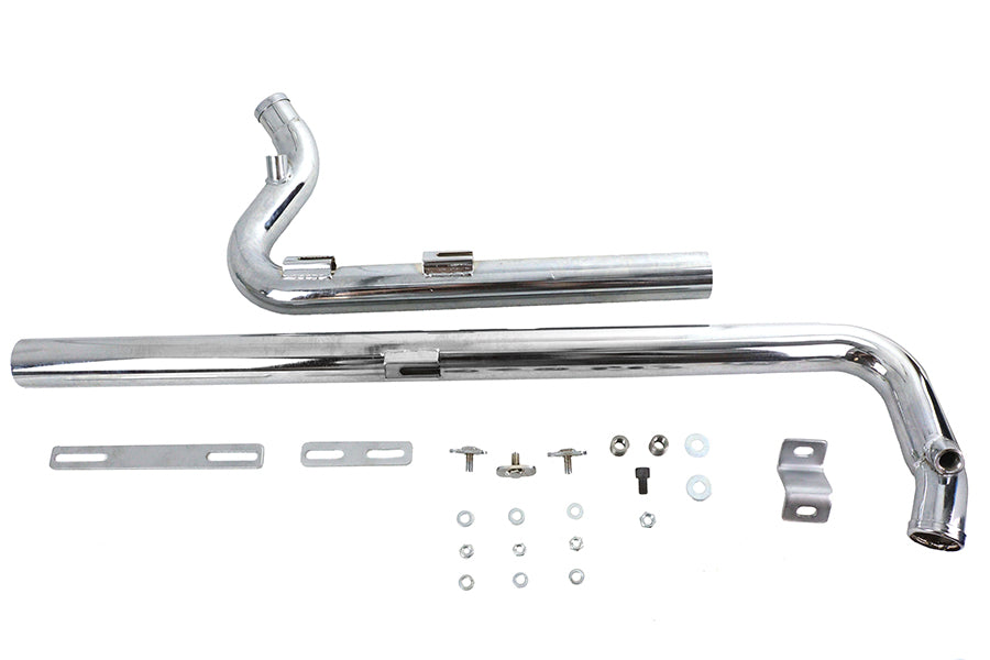 Exhaust Drag Pipe Set Chrome Shotgun Style