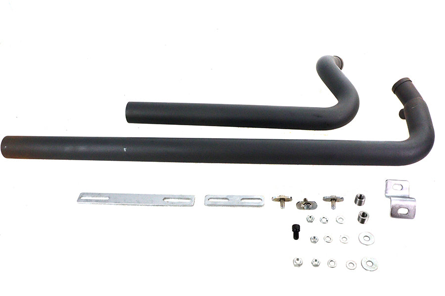Exhaust Drag Pipe Set Black Shotgun Style