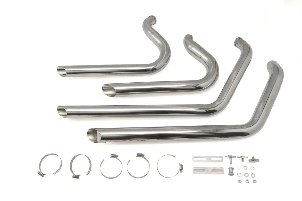 Exhaust Drag Pipe Set Short Shots Chrome