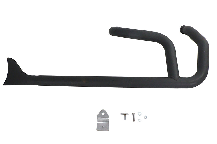 Wyatt Gatling 2:1 Fishtail Exhaust Header Pipe Black
