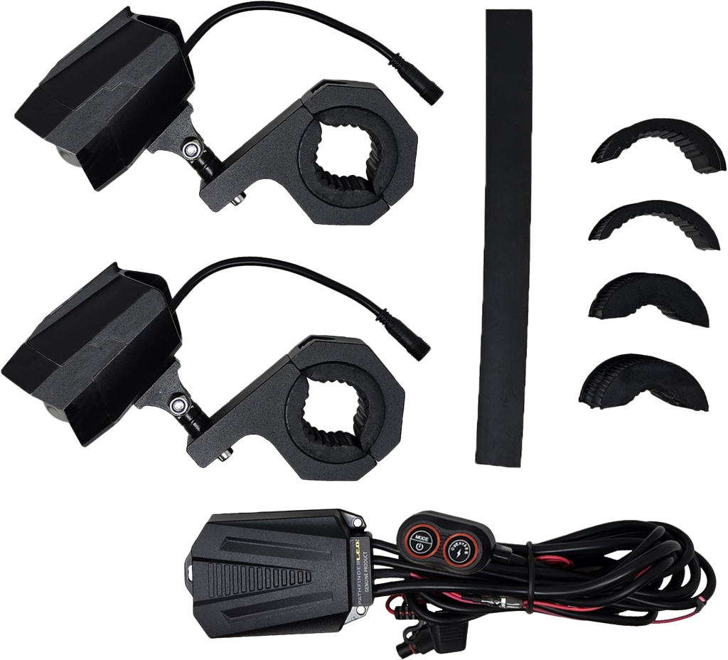 Dual Switchback Led Lights Black Wired Remote Pr