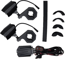 Dual Switchback Led Lights Black Wired Remote Pr