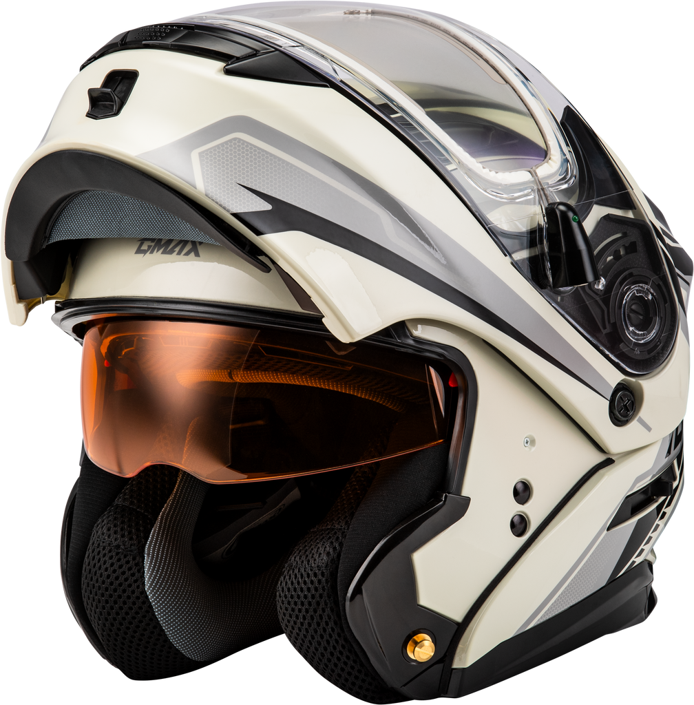 Md 01s Transistor Snow Helmet W Elec Shld White/Grey/Blk Xs