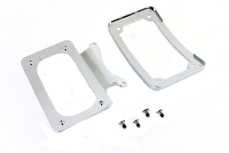 Curved License Plate with Frame Chrome