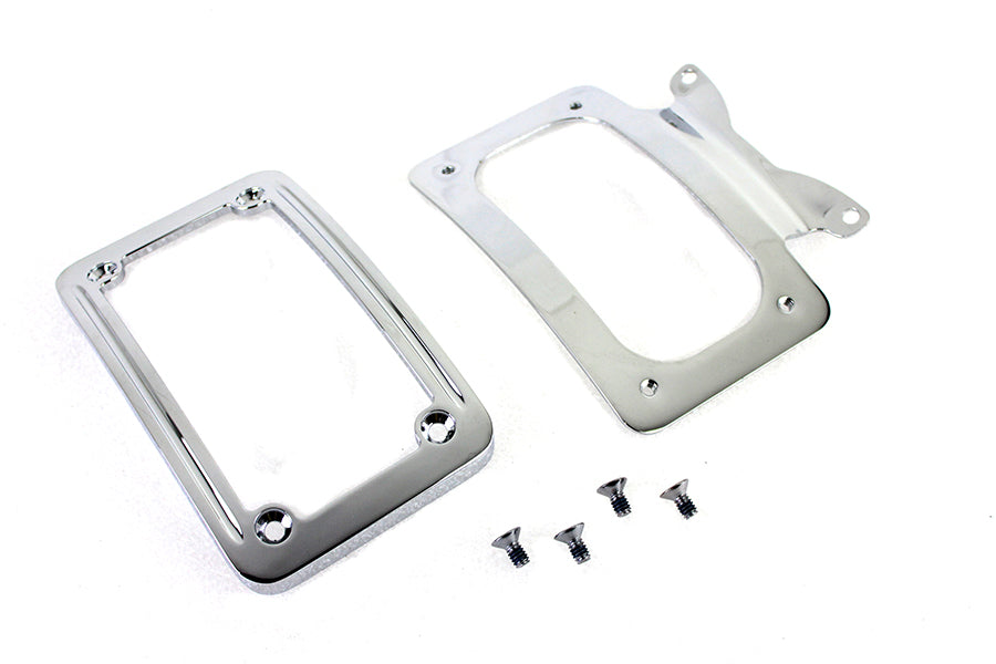 Curved License Plate with Frame Chrome