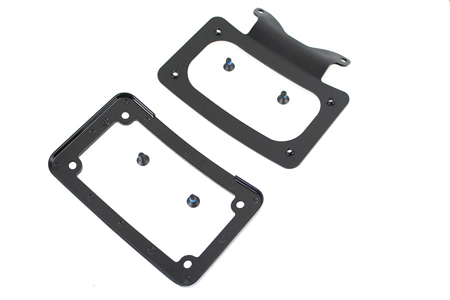 Curved License Plate with Frame Black