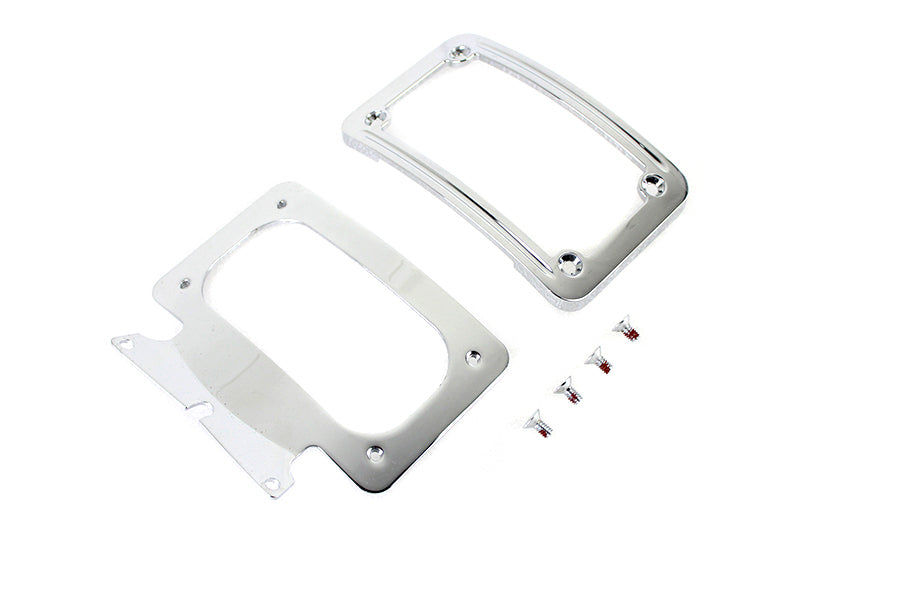 Curved License Plate with Frame Chrome