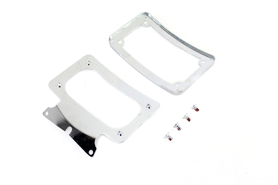 Curved License Plate with Frame Chrome