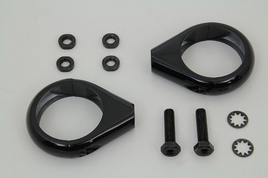 Black Turn Signal Clamp Kit 49mm Forks
