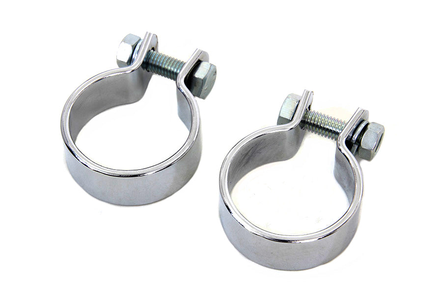 Chrome 1-5/8 inch Muffler Body and End Clamp Set