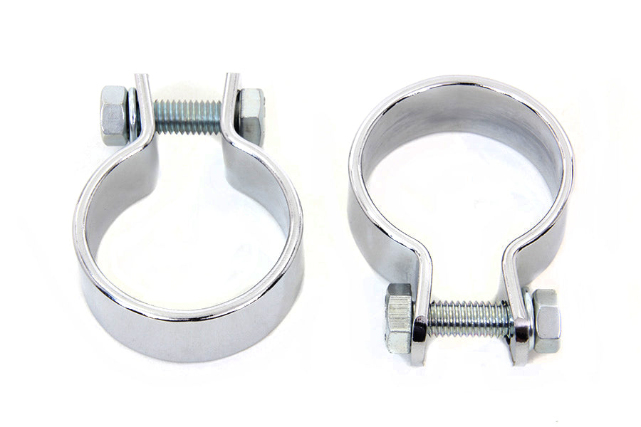 Chrome 1-5/8 inch Muffler Body and End Clamp Set