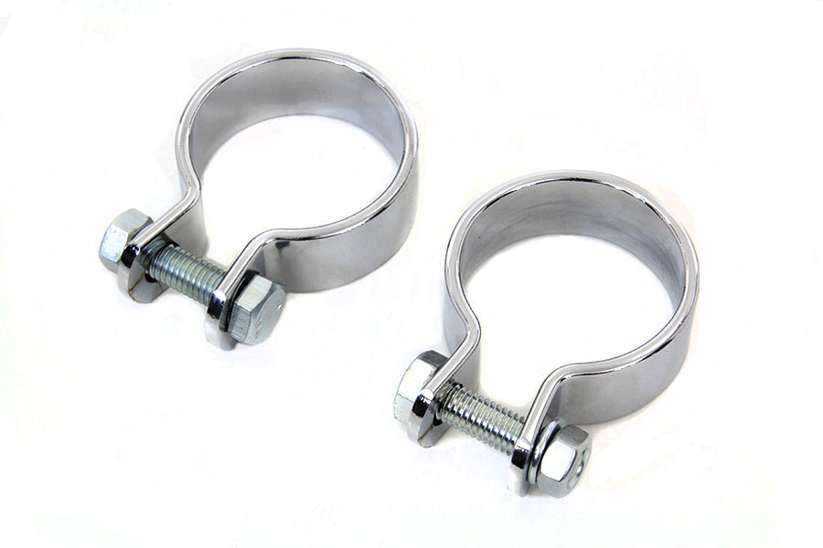 Chrome 1-5/8 inch Muffler Body and End Clamp Set