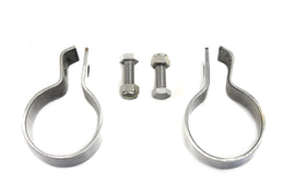 V-TWIN stainless steel 1-7/8 inch muffler end clamp set for exhaust systems, shown in the image.