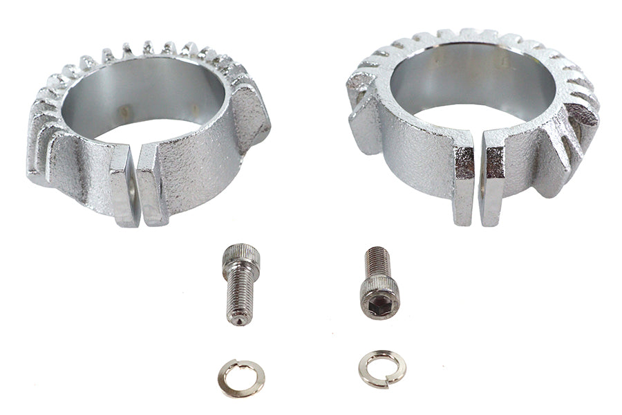 Replica Chrome Finned Exhaust Clamp Set