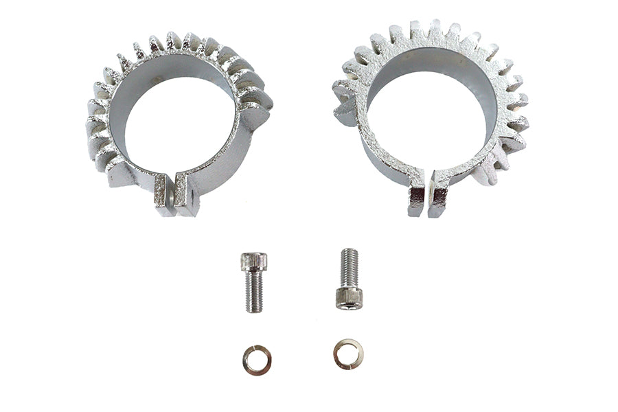 Replica Chrome Finned Exhaust Clamp Set
