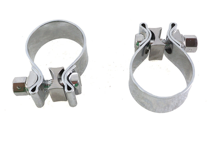 Chrome 1-7/8 inch Muffler End Clamp Set