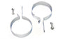 Chrome 3-1/2 inch Muffler Body and End Hanger Clamp Set