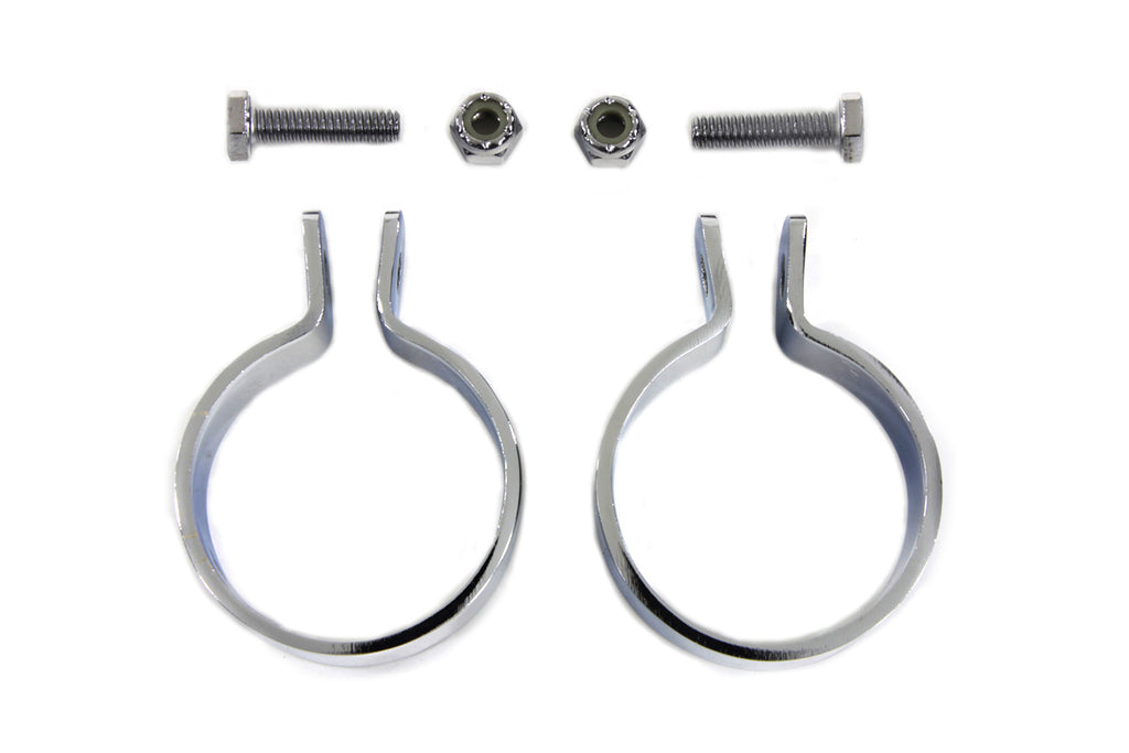 Chrome 1-7/8 inch Muffler End Clamp Set