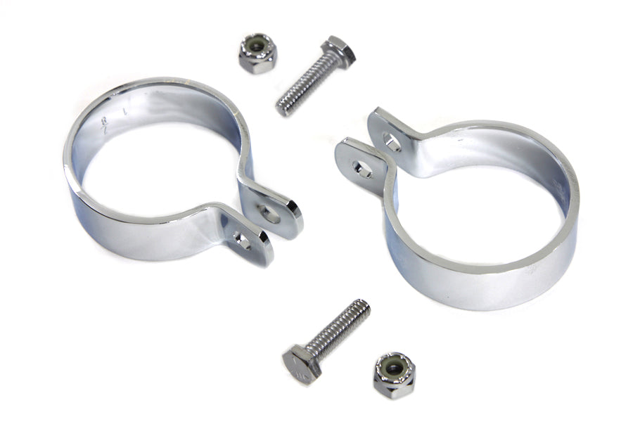 Chrome 1-7/8 inch Muffler End Clamp Set