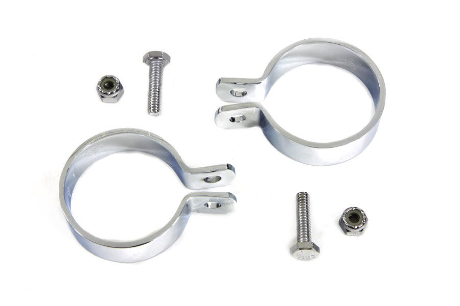 Chrome 1-7/8 inch Muffler End Clamp Set
