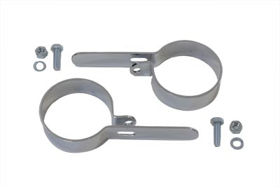 Chrome 2-3/4 inch Muffler Hanger Clamp Set