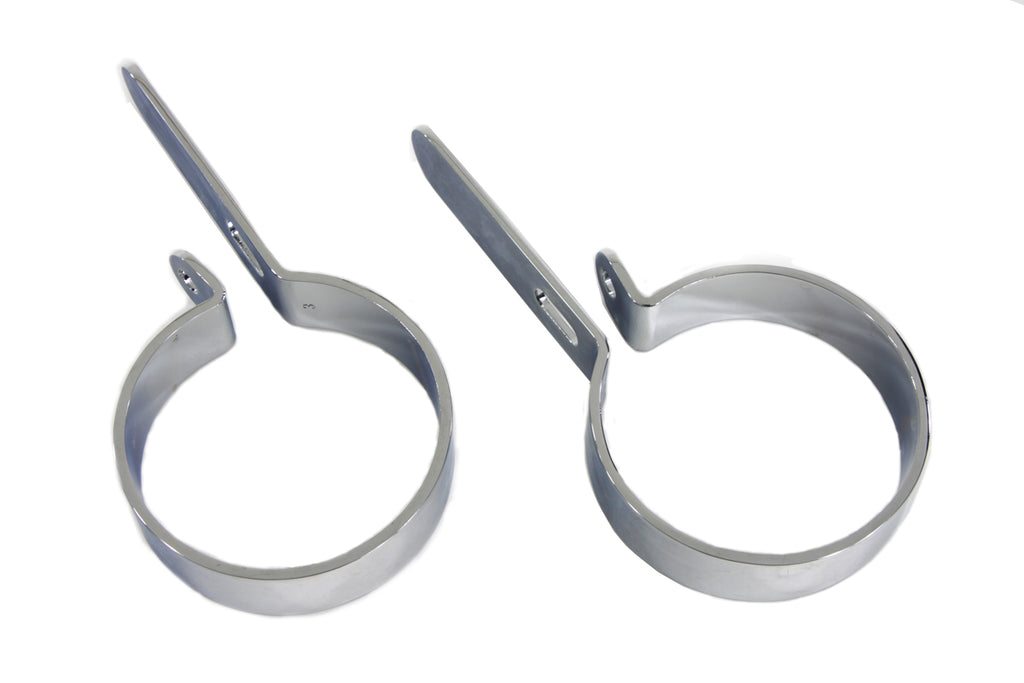 Chrome 3 inch Muffler Hanger Clamp Set
