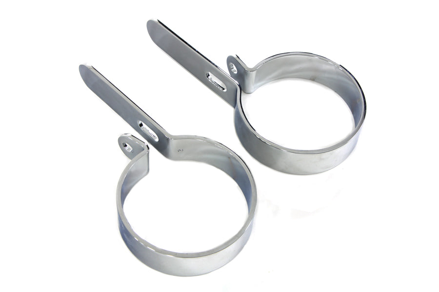 Chrome 3 inch Muffler Hanger Clamp Set
