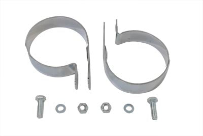 Chrome 3-1/4 inch Muffler Body and End Clamp Set
