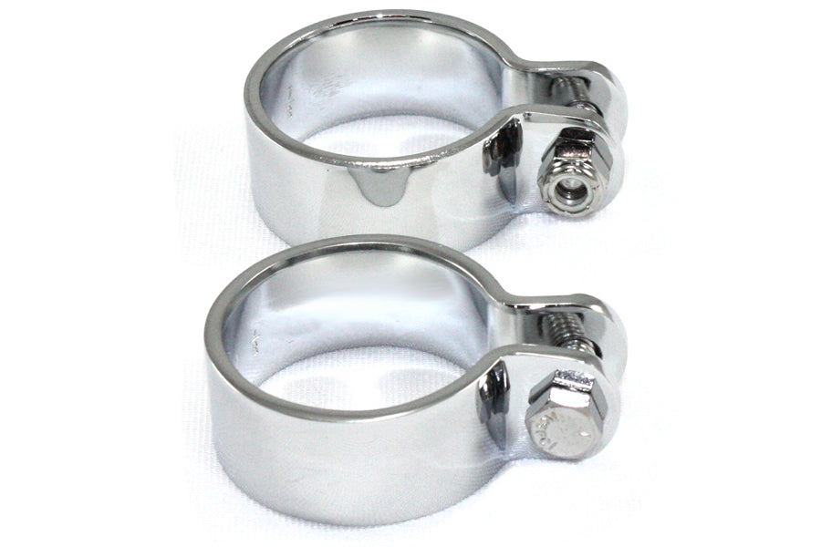 Chrome 1-7/8 inch Heavy Muffler Body and End Clamp Set
