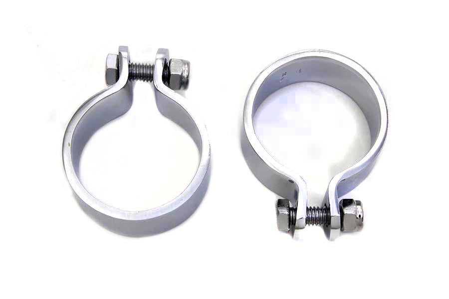 Chrome 1-7/8 inch Heavy Muffler Body and End Clamp Set