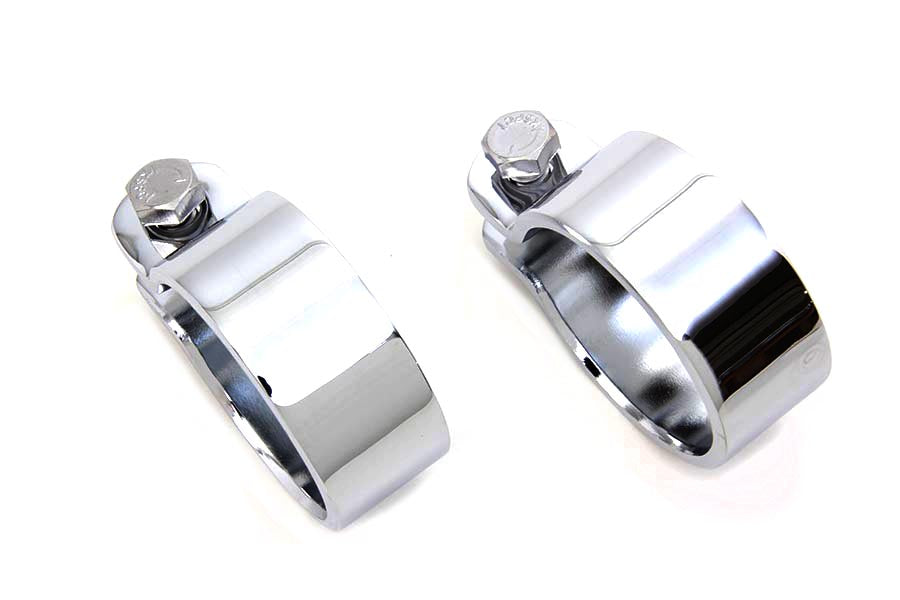 Chrome 1-7/8 inch Heavy Muffler Body and End Clamp Set