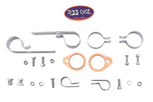 Load image into Gallery viewer, Shovelhead Header Set Mount Kit Chrome
