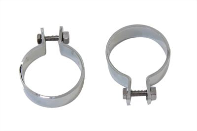 Chrome 2 inch Muffler Body and End Clamp Set