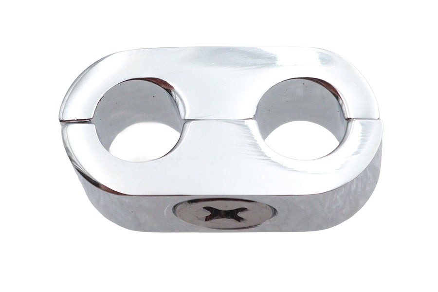 Chrome Dual Throttle Cable Separator Clamp