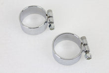 Load image into Gallery viewer, Chrome 2-1/8 inch Wide Muffler Body and End Clamp Set